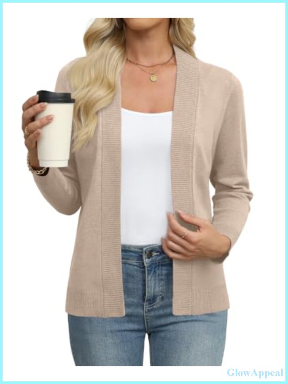 Women's Lightweight Open Front Cardigan Long Sleeve Knit Sweater